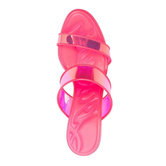 Christian Louboutin Just Loubi 85mm mules Mules Leather PVC Neon Pink 37 - Picture 5 of 10